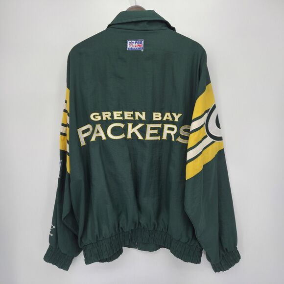 Vintage Pro Line Logo Athletic Mens Green Bay Packers NFL Zip Jacket Size XL - Picture 1 of 3
